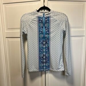Aqua ET Sol Swim 1/2 Zip Long Sleeve Rashguard Pullover Size Women’s Small